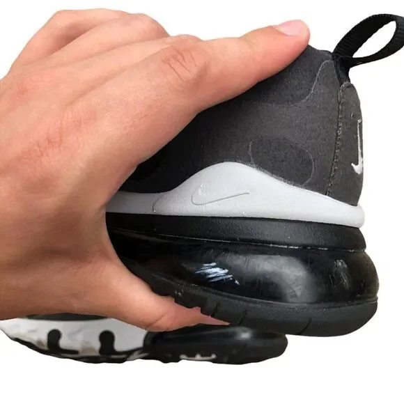 NIKE Air Max 270 React Black Vast Grey Size 4 - Picture 11 of 16